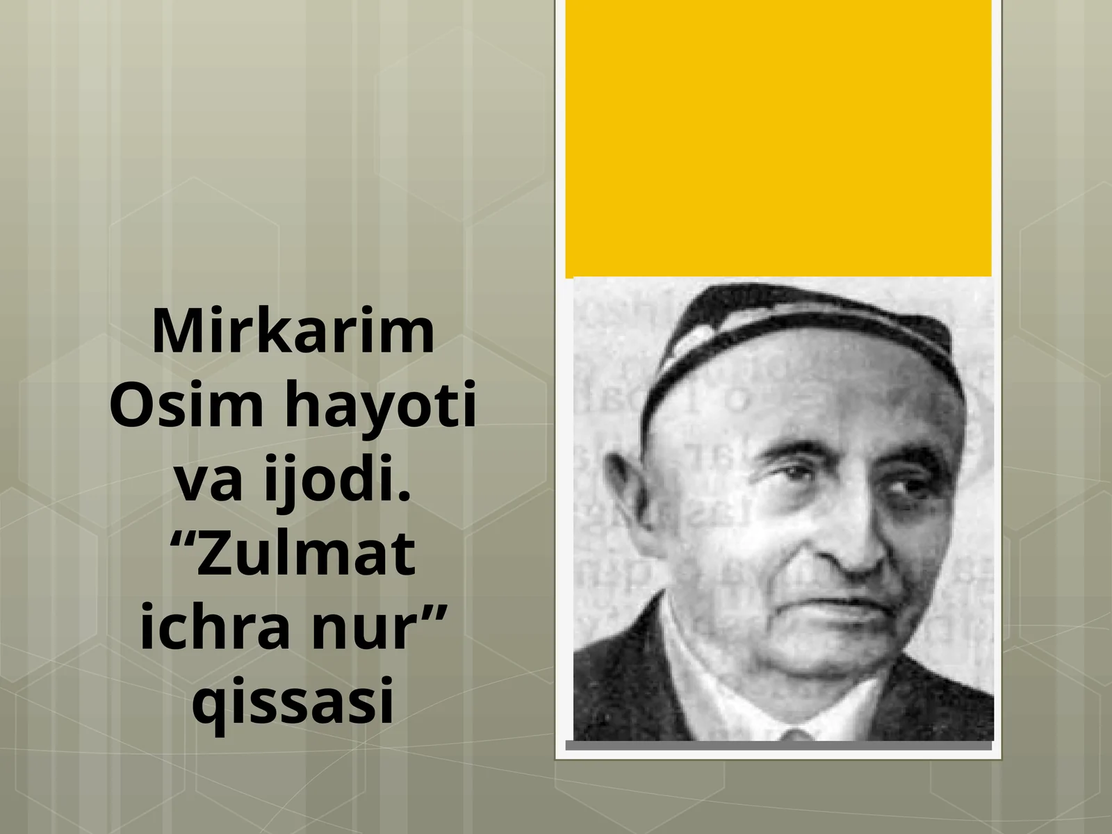 5-sinf Adabiyot dars ishlanma. Zulmat ichra nur qissasi