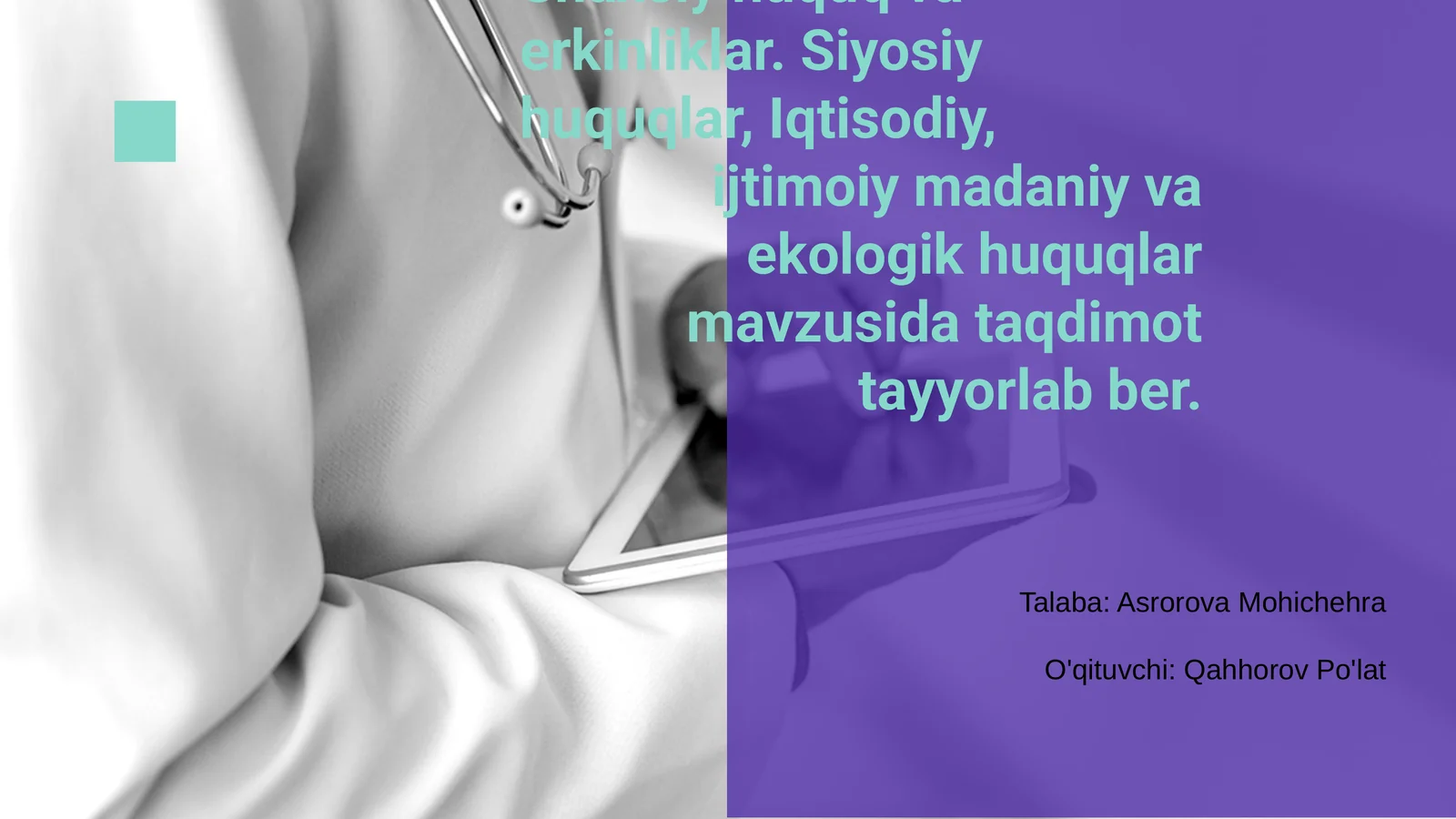 Shaxsiy huquq va erkinliklar