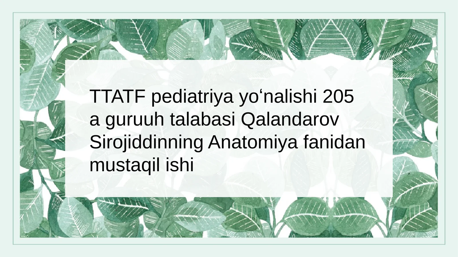Tibilish va hidbilishning funksional anatomiyasi