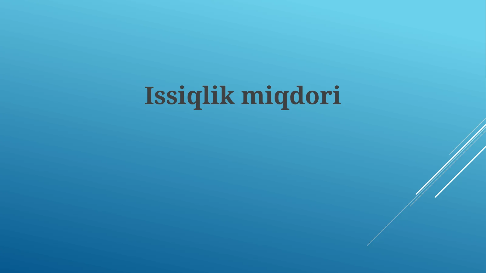 Issiqlikmiqdori