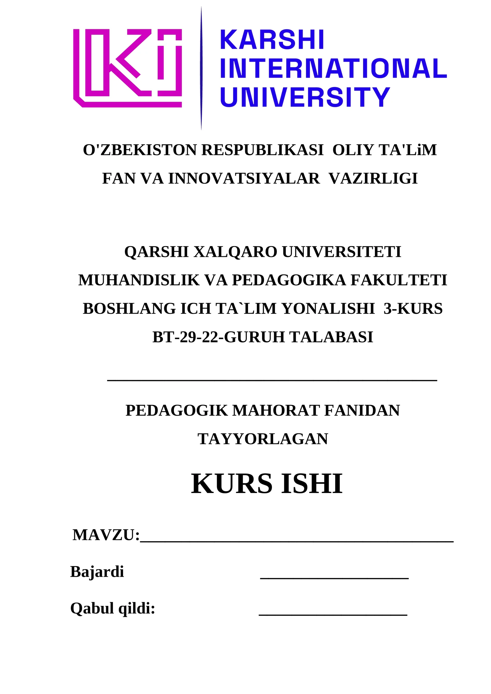 Ta’lim tizimida boshlang‘ich ta’limning o‘rni va ahamiyati