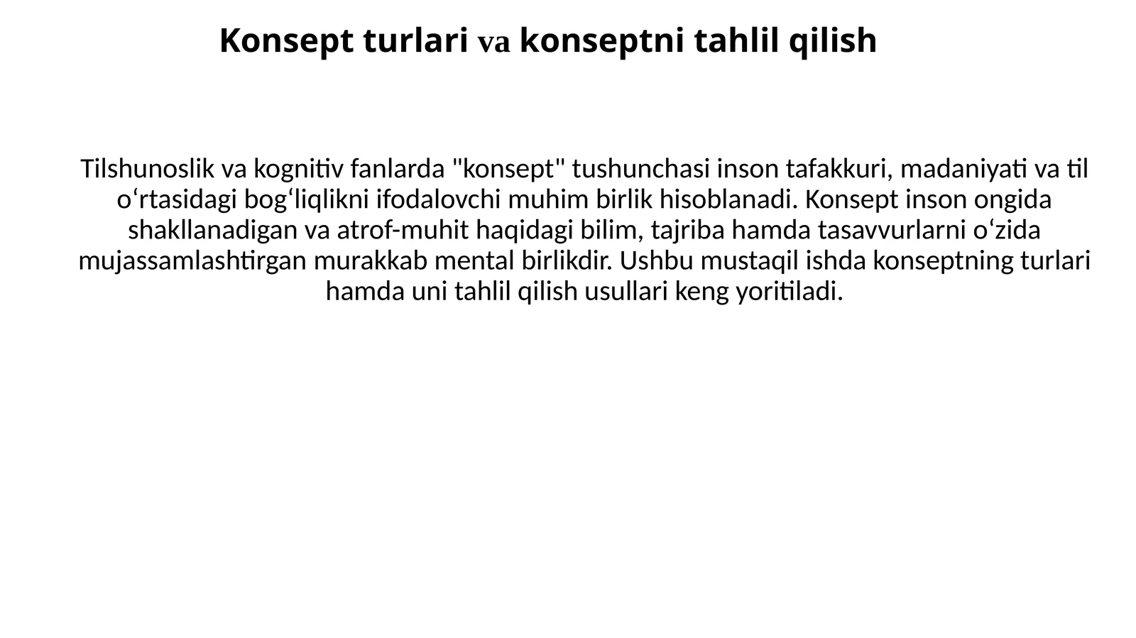 Konseptturlarivakonseptnitahlilqilish