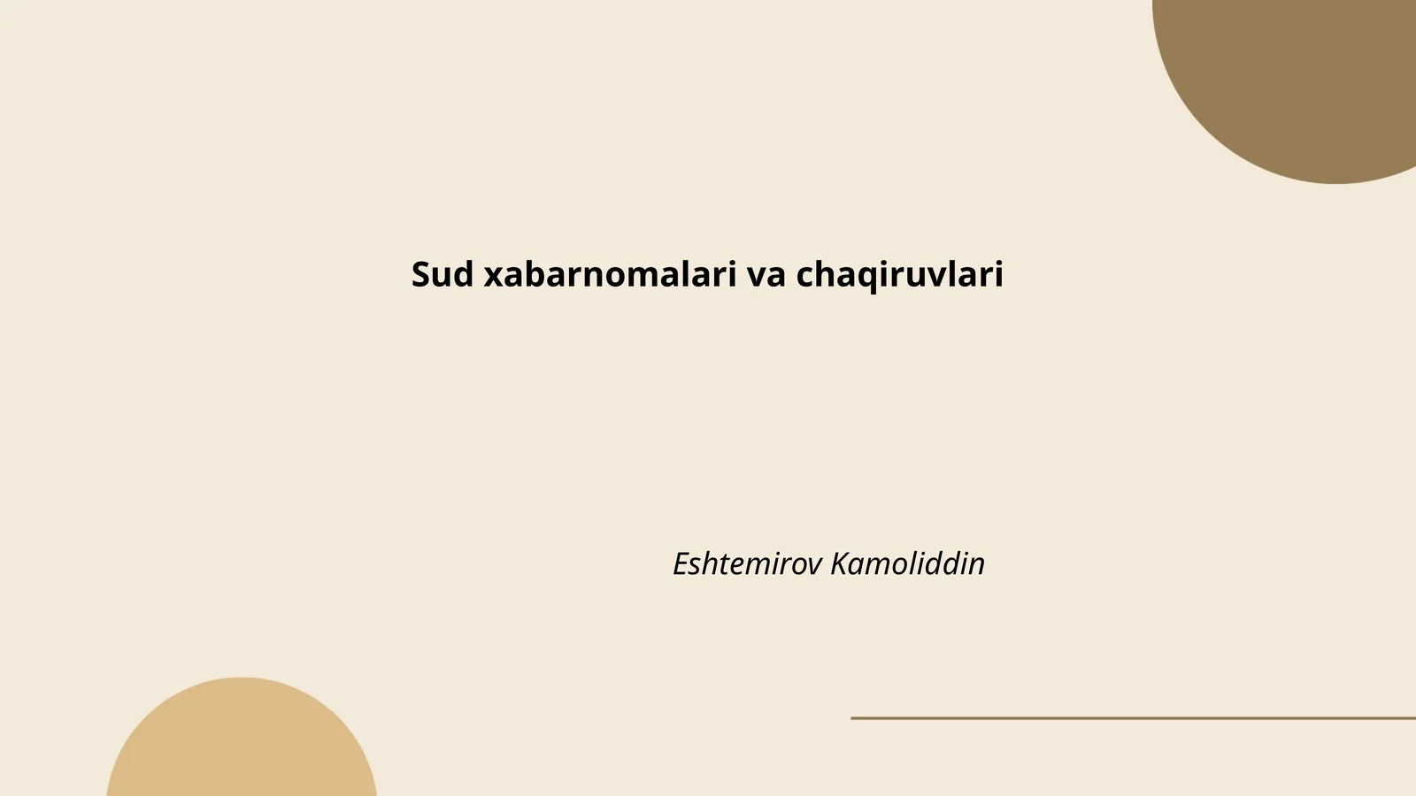 Sud xabarnomalari va chaqiruvlari
