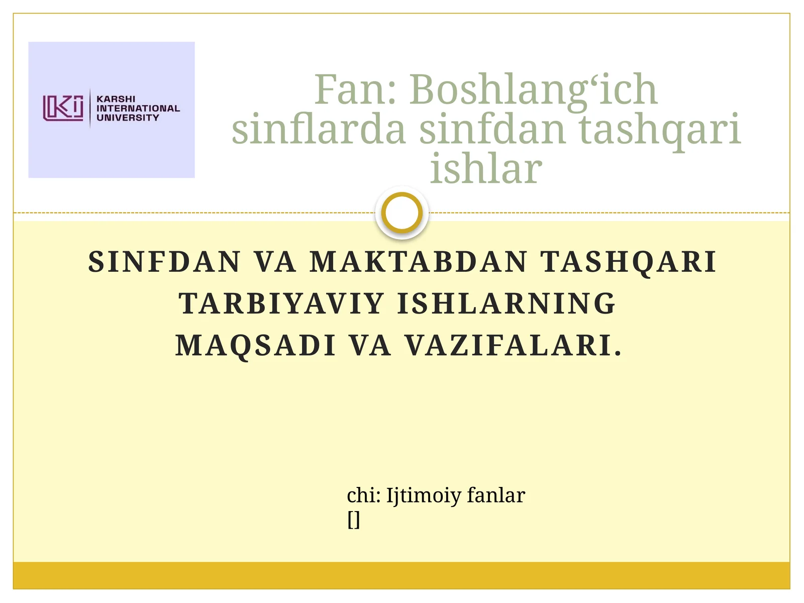 Tarbiyaviy ishlar metodikasi