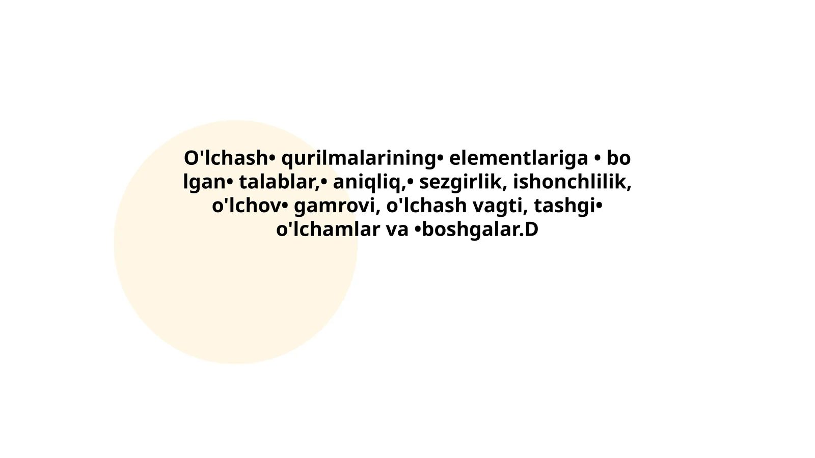 Mavzu: O'lchash