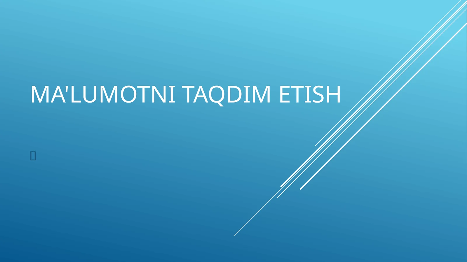 Axborotni taqdim etish usullari