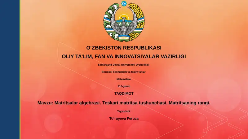 Matritsalar algebrasi