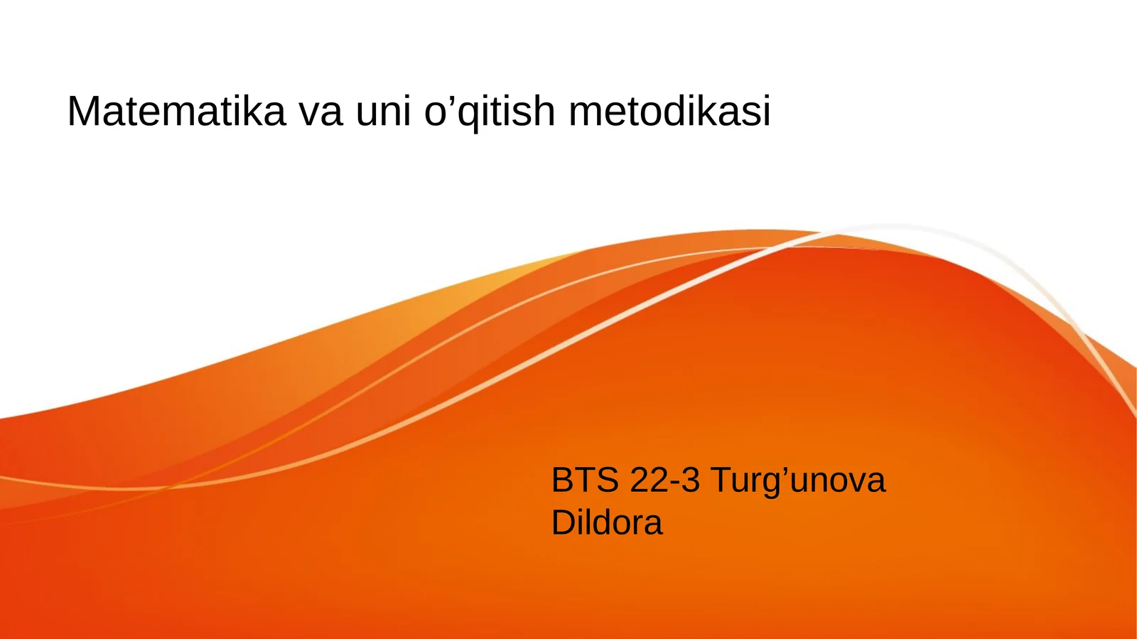 Tenglama va uni yechishga o’rgatish