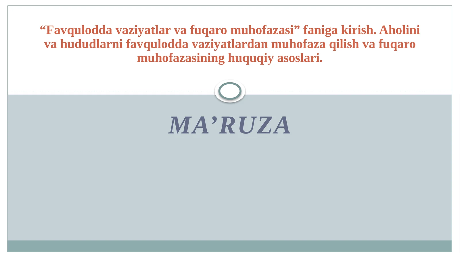 Favquloddavaziyatlarvafuqaromuhofazasi