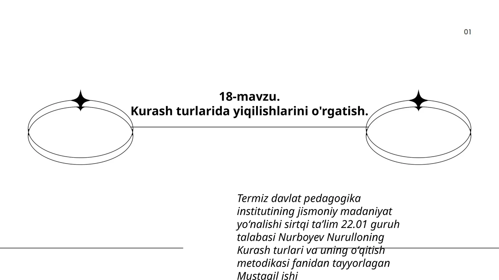 Kurash turlarida yiqilishlarini o'rgatish