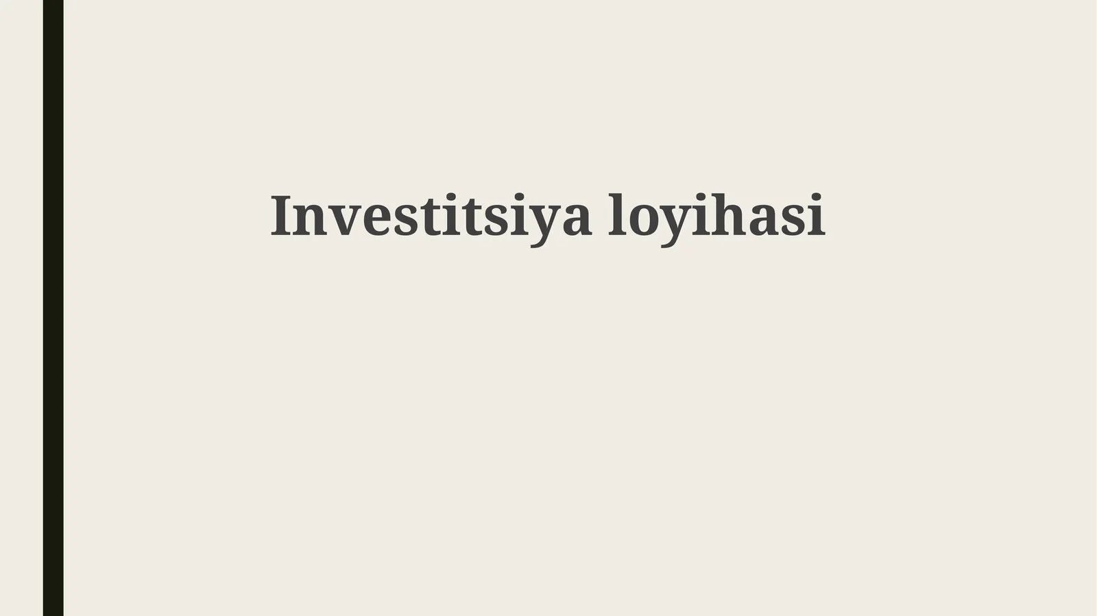 Investitsiyaloyihasi