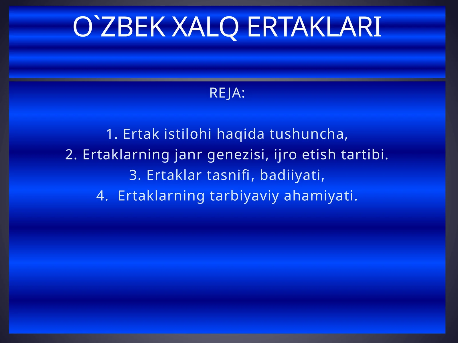 Ertaklar tasnifi va tarbiyasi