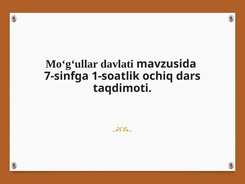 Mo‘g‘ullar hayoti va ijtimoiy tuzum