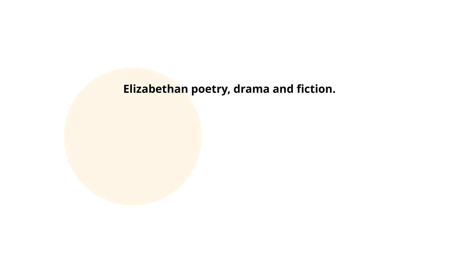 Elizabethan poetry, drama and fiction