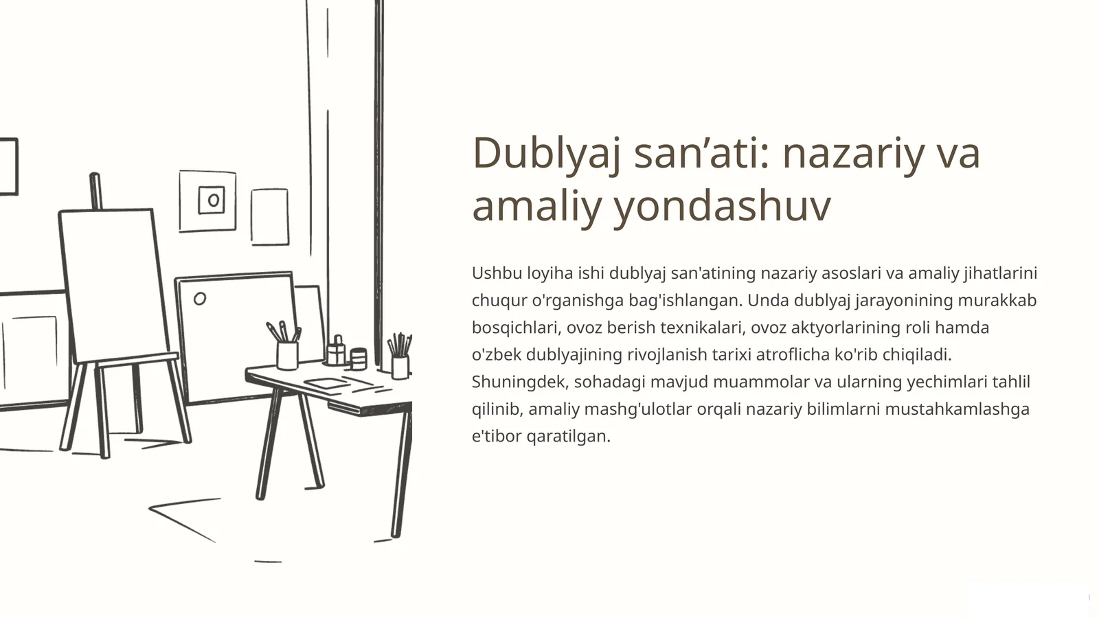 Dublyaj san’ati: nazariy va amaliy yondashuv