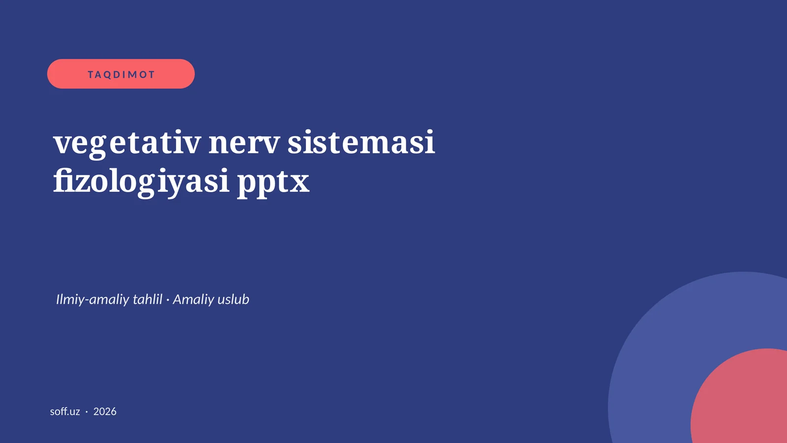 vegetativ nerv sistemasi fizologiyasi pptx