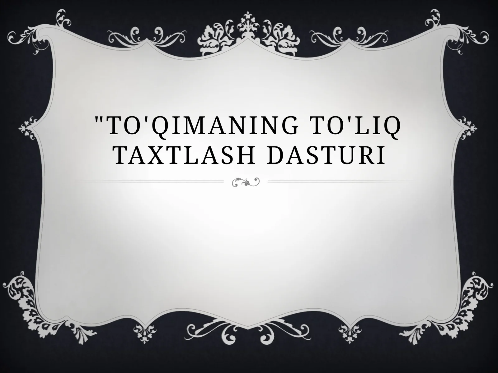 To'qimaning to'liq taxtlash dasturi