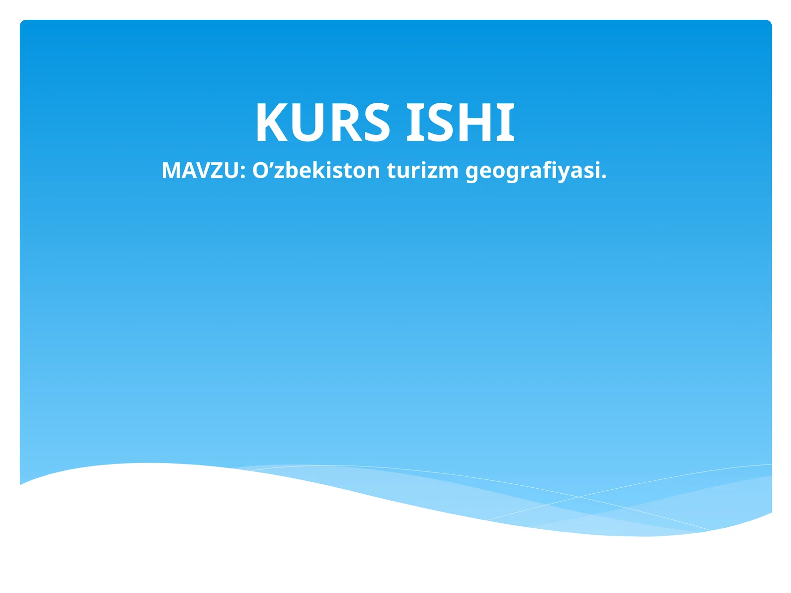 O’zbekiston turizm geografiyasi