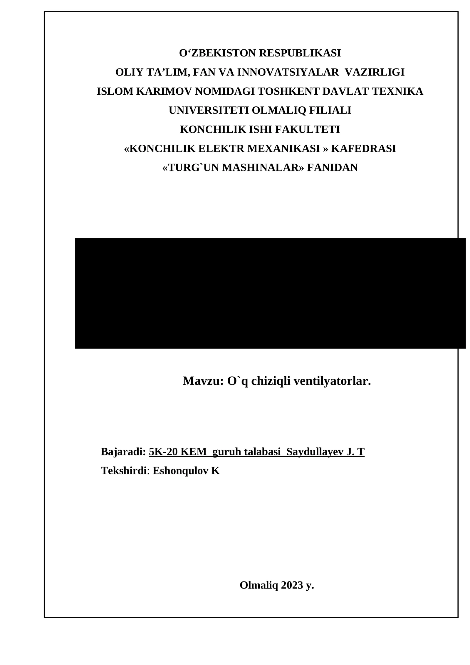 O`q chiziqli ventilyatorlar