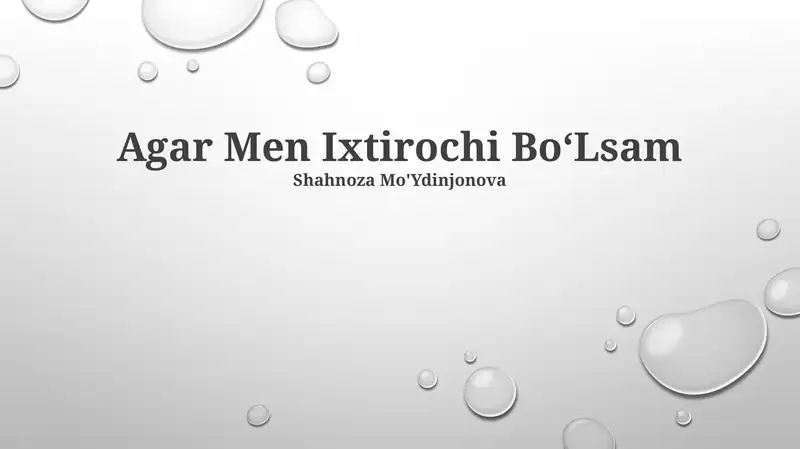 Agar Men Ixtirochi Bo'Lsam