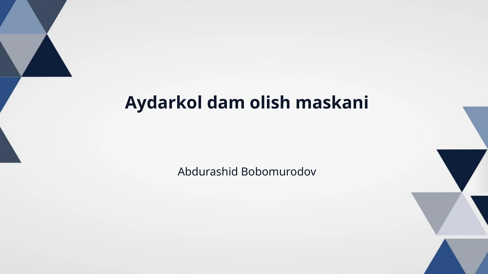 Aydarkol dam olish maskani