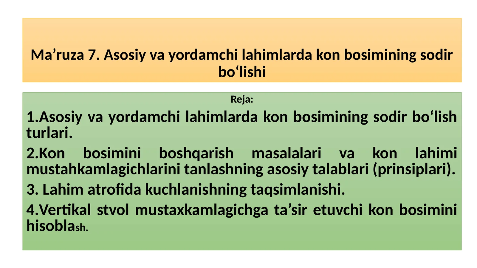 Kon bosimi va mustahkamlik