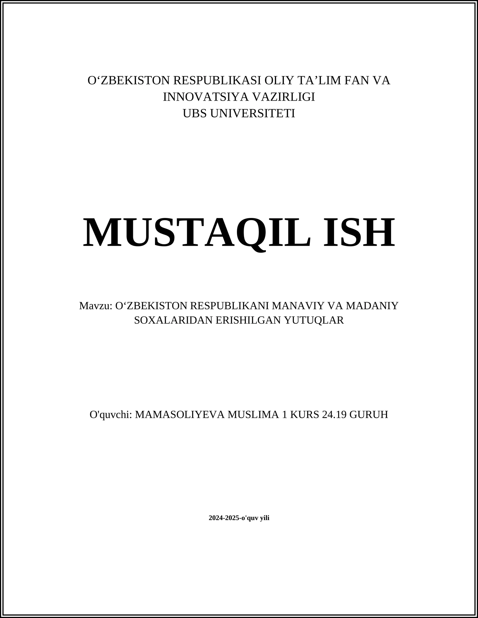 O'zbekistonning milliy merosini asrash va tiklash dasturlari
