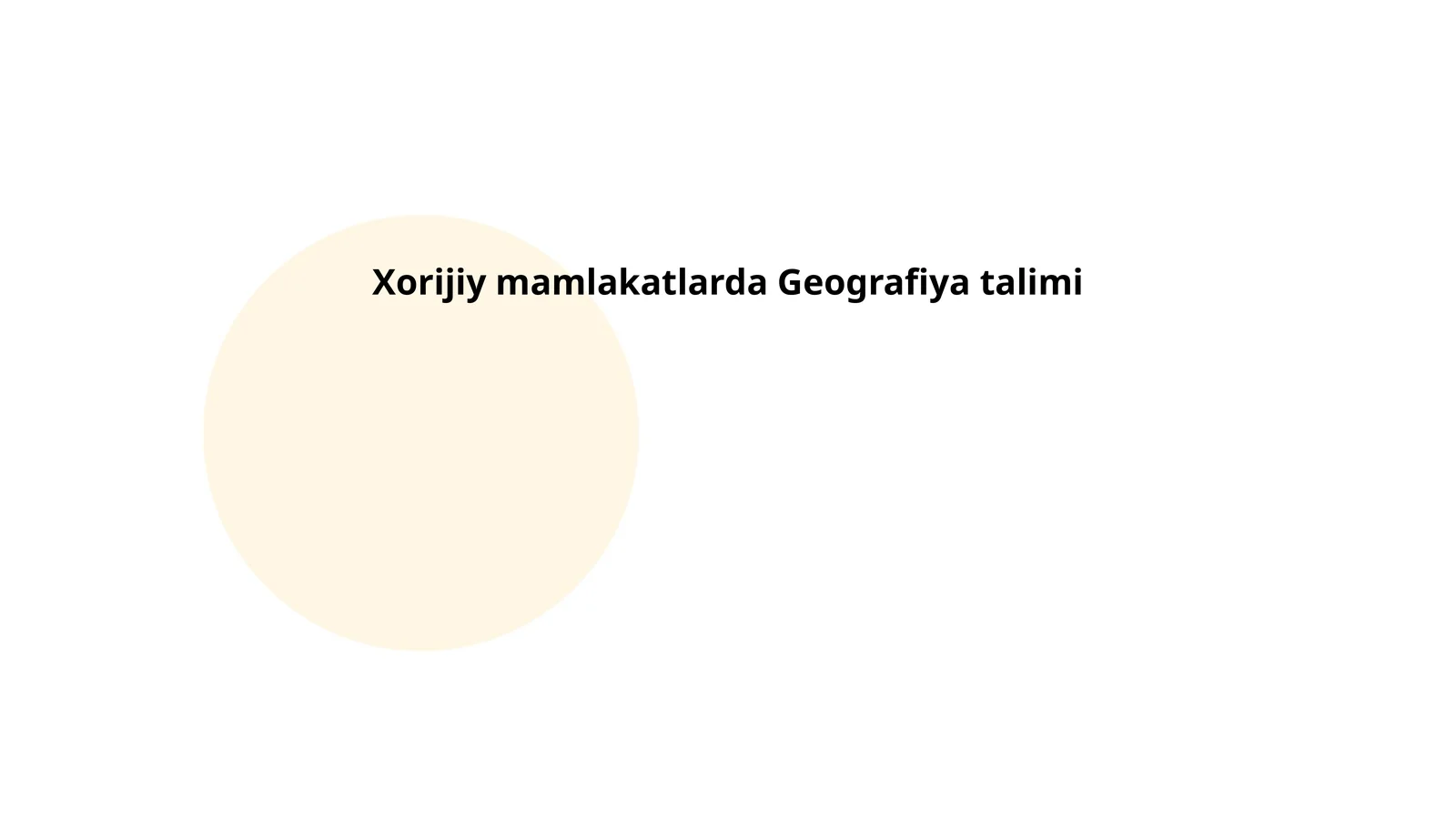 Xorijiy mamlakatlarda Geografiya talimi