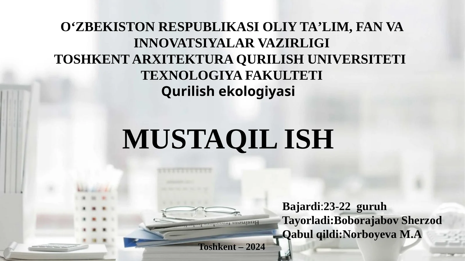 Atmosferani sanoat korxonalarining gaz-chang chikindilaridan muxofaza qilishning tashkiliy texnik, texnologik, sanitar-gigienik chora-tadbirlari.