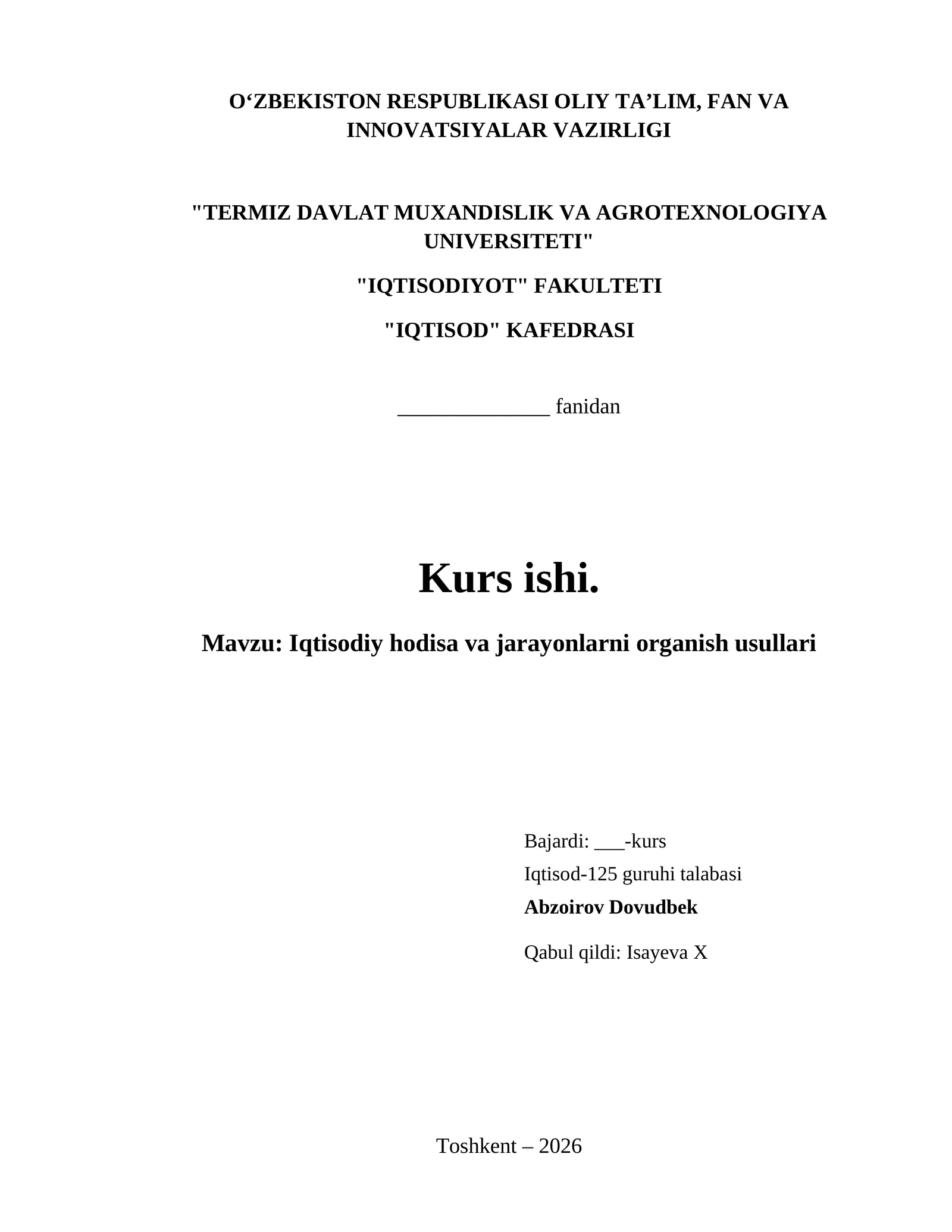 Iqtisodiy hodisa va jarayonlarni organish usullari