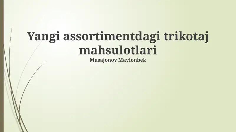Trikotaj Mahsulotlar Assortimenti