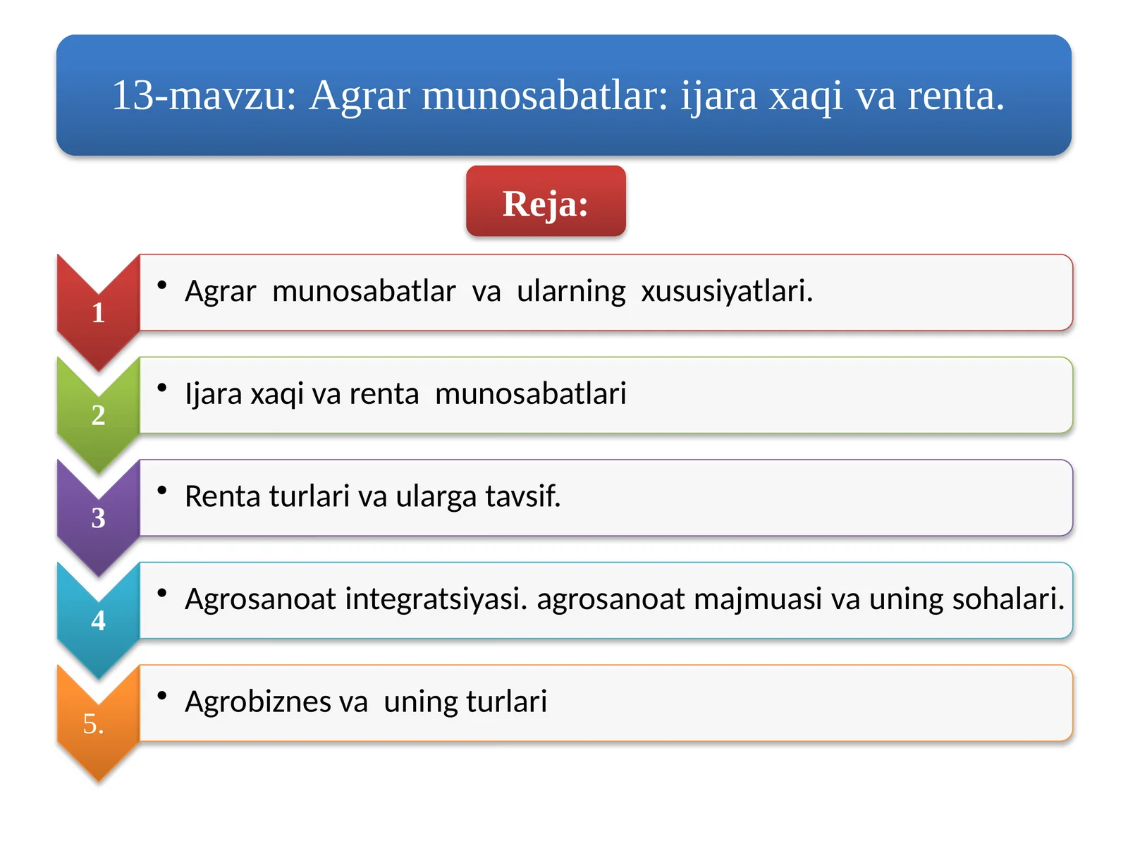 Agrar munosabatlar ijara xaqi va renta