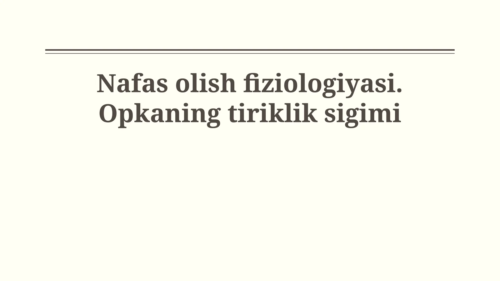 O'pka hayotiy sig'imi