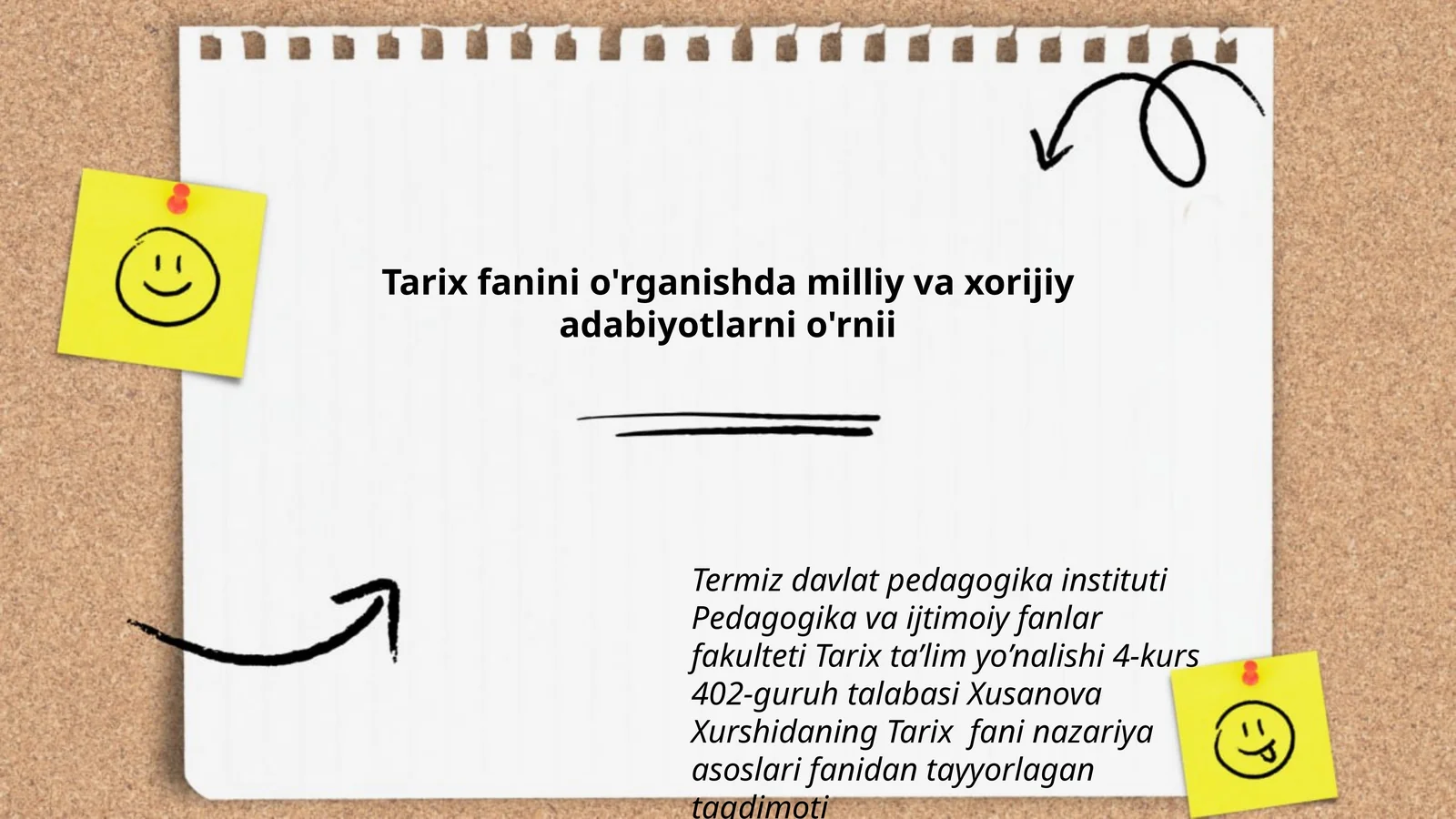 Tarix fanini o'rganishda milliy va xorijiy adabiyotlarni o'rnii