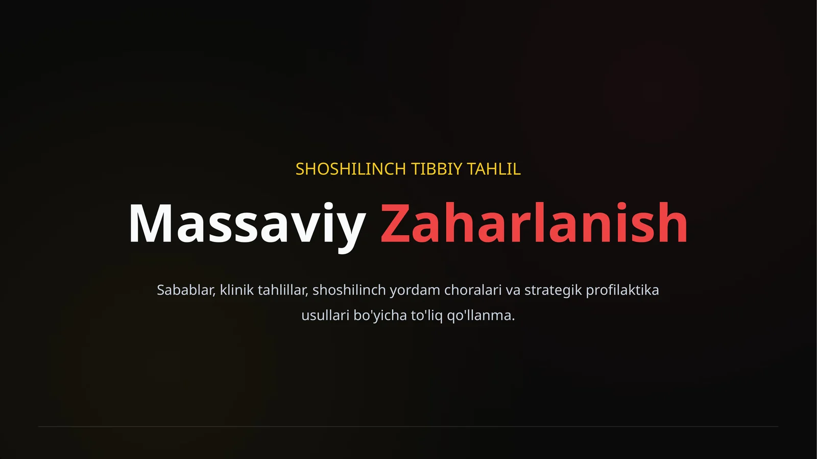 Massaviy zaharlanish