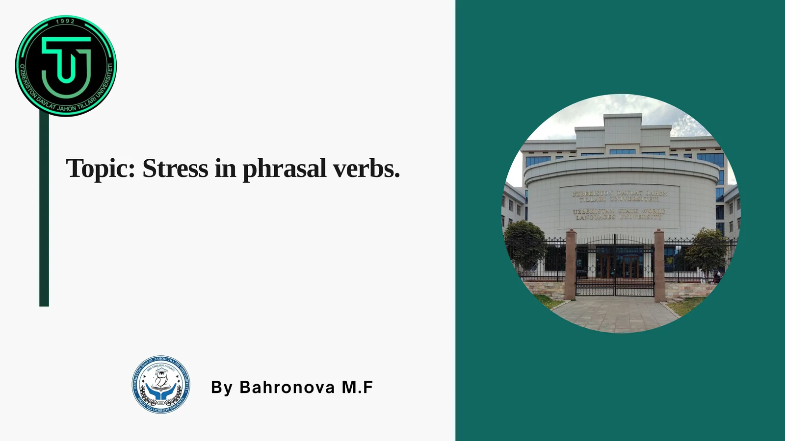 Stress in Phrasal Verbs