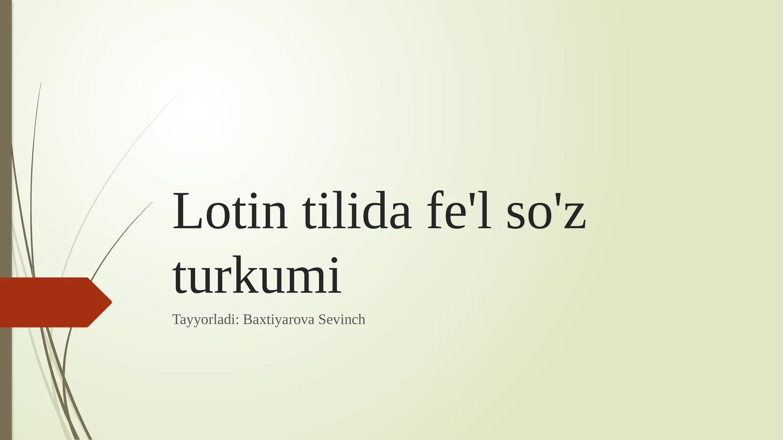 Lotintilida fe’l so‘zturkum