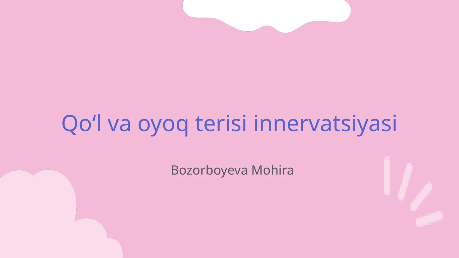 Qoʻl va oyoq terisi innervatsiyasi