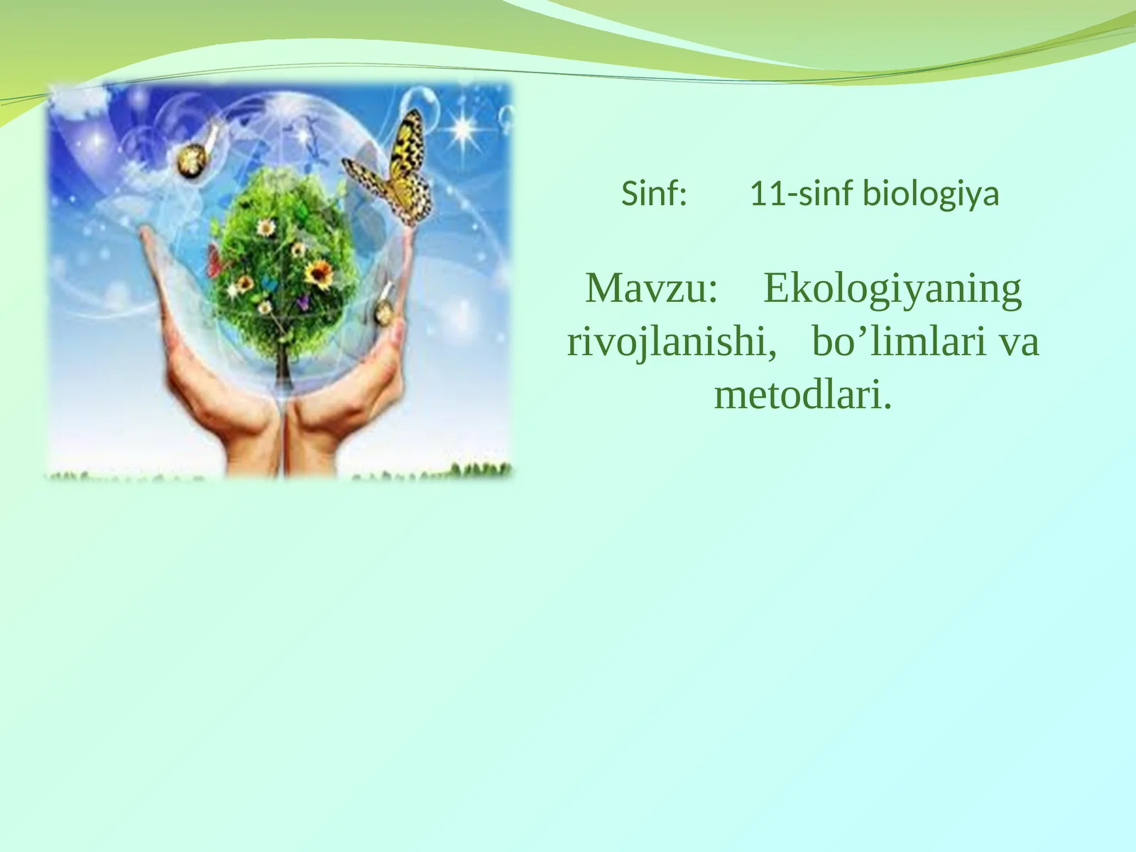 Ekologiyaning rivojlanishi, bo’limlari va metodlari
