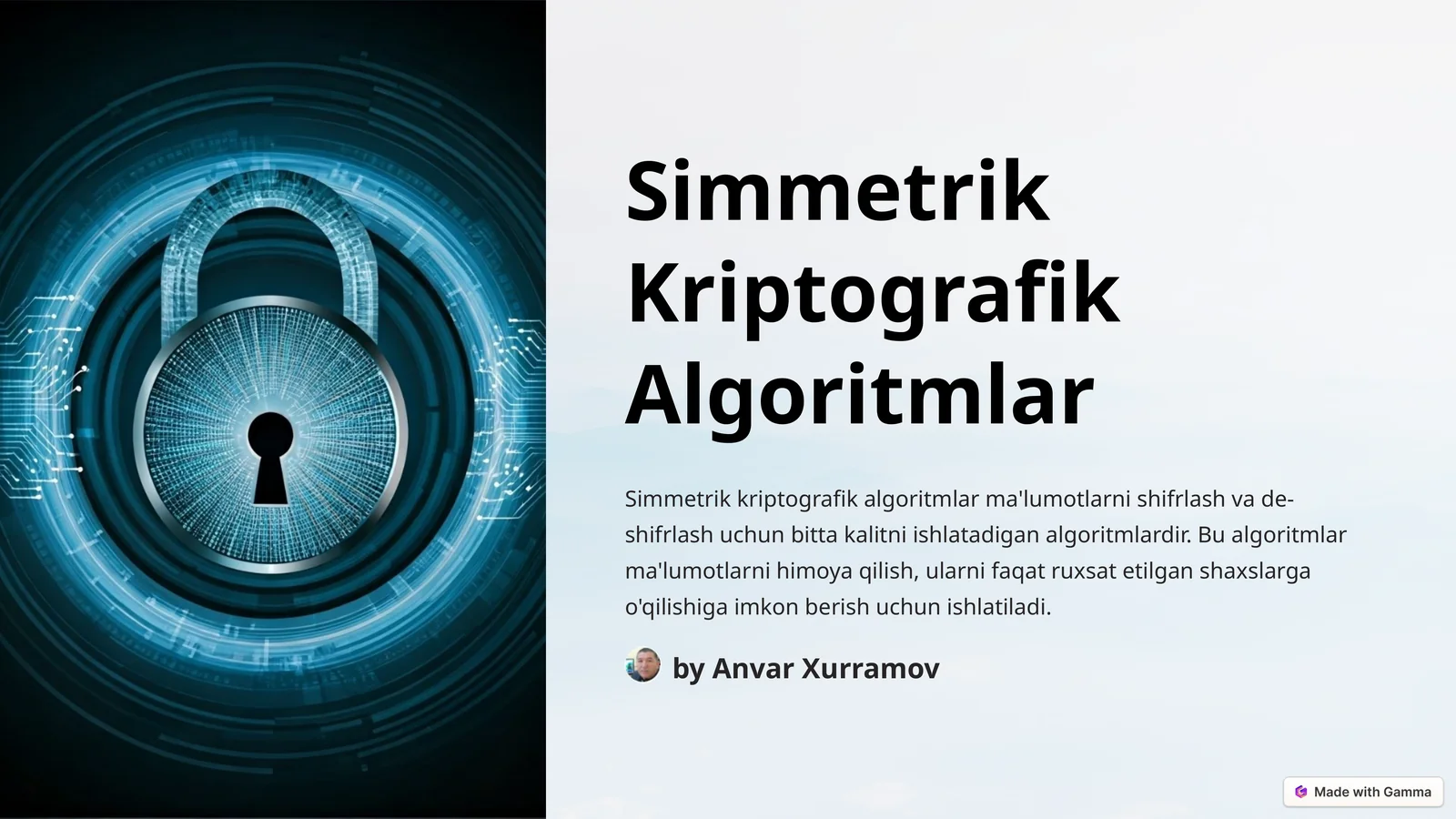 Simmetrik Kriptografik Algoritmlar