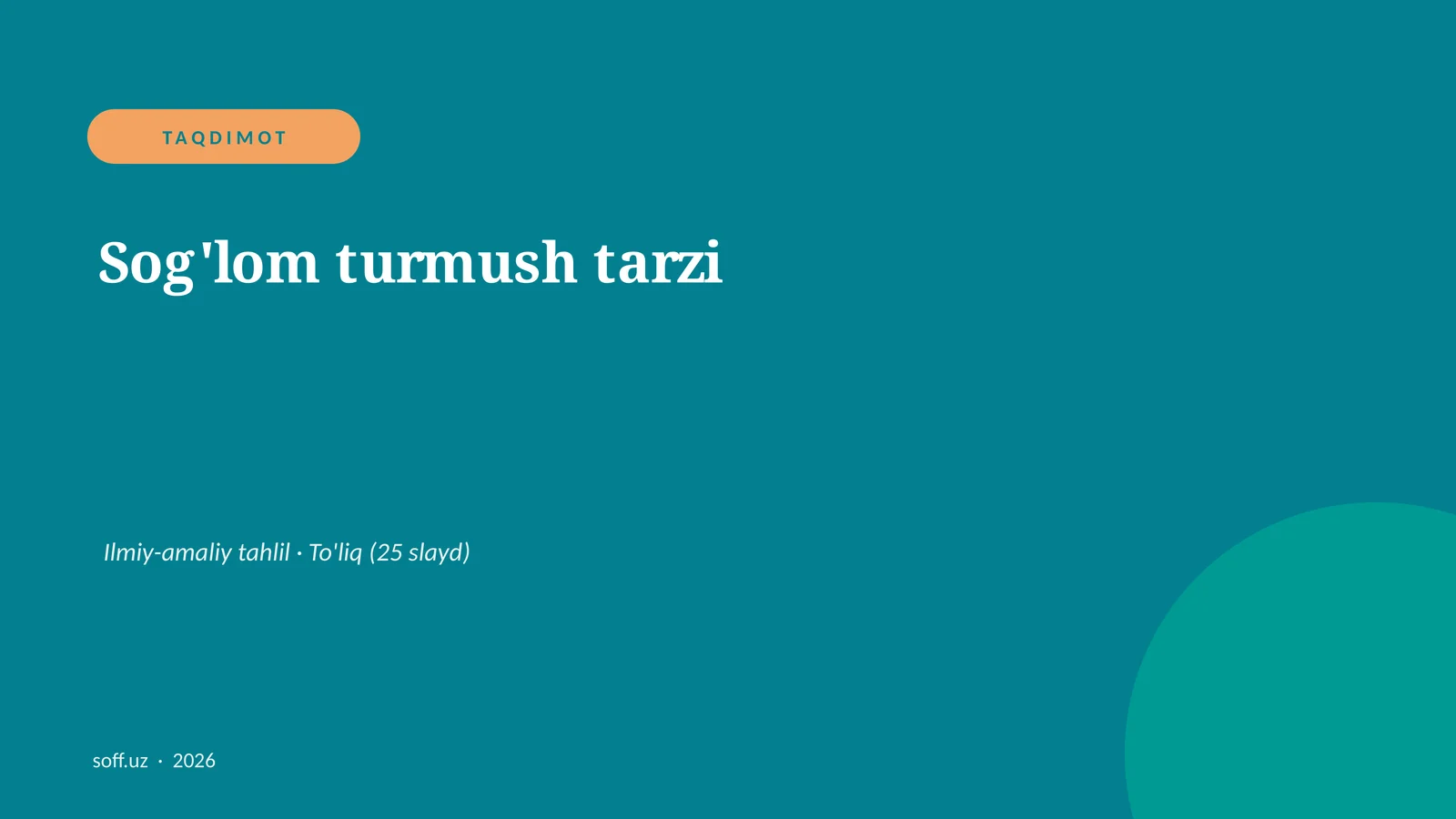 Sog'lom turmush tarzi