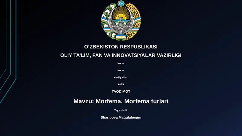 Morfema. Morfema turlari