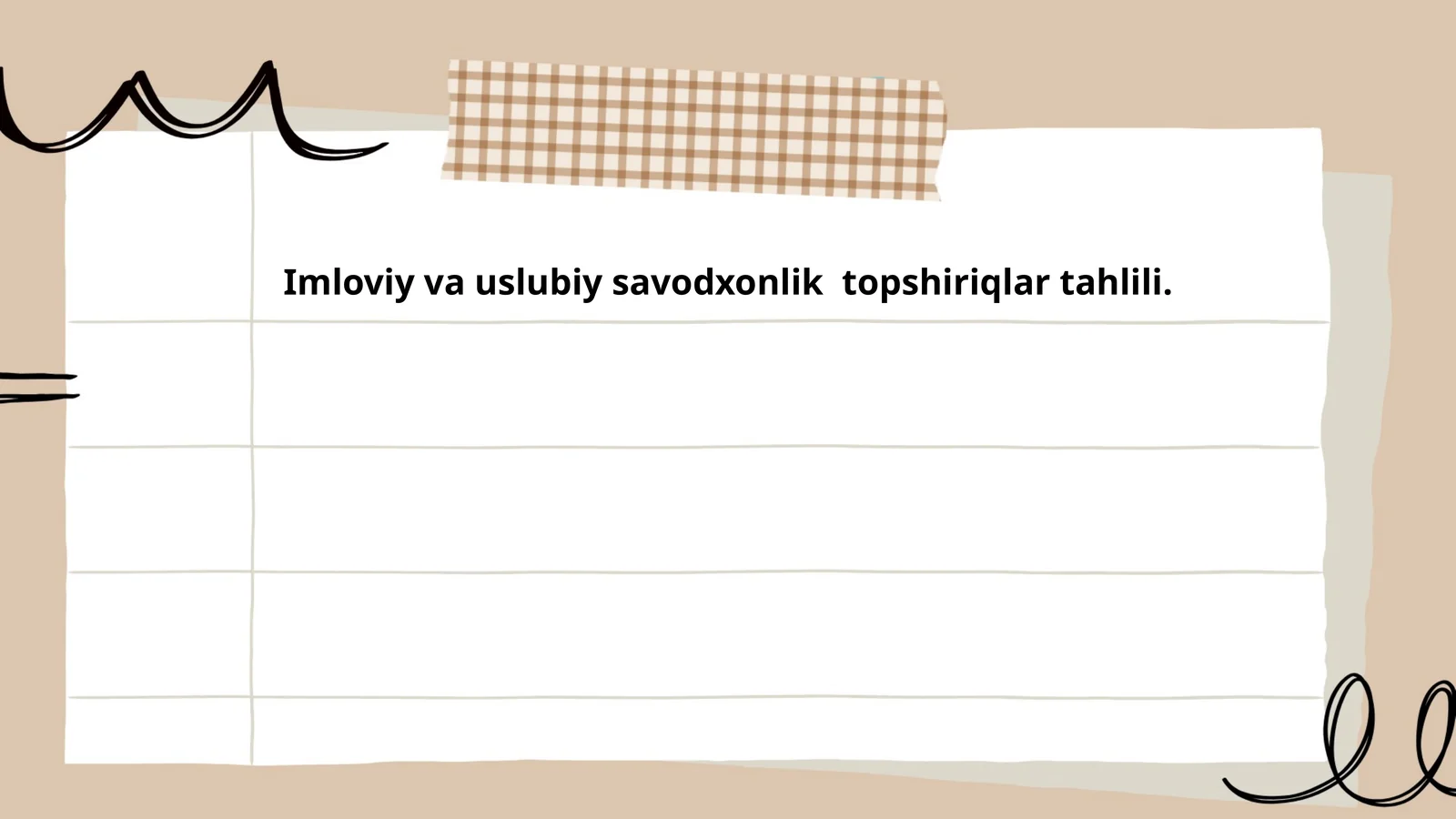 Imloviy va uslubiy savodxonlik topshiriqlar tahlili