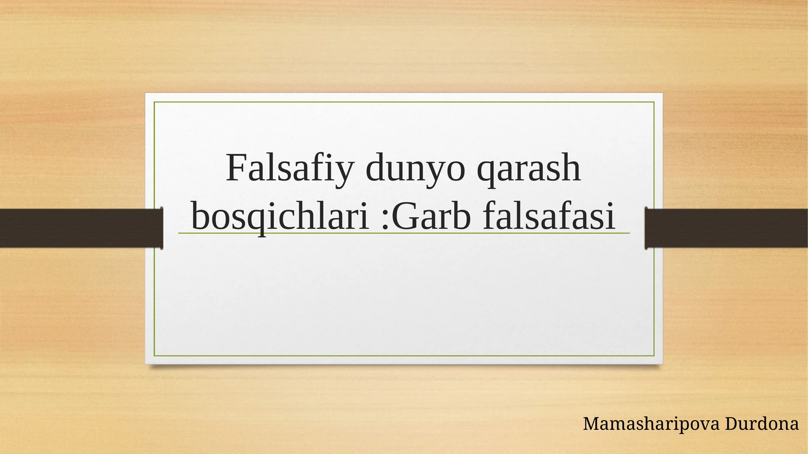 Falsafiydunyoqarashbosqichlari:Garbfalsafasi