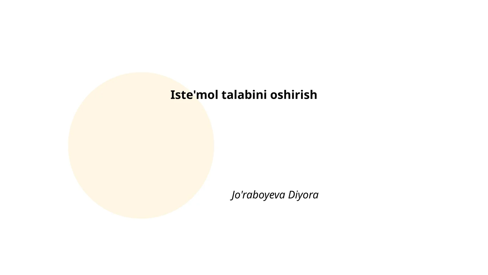 Iste'mol talabini oshirish