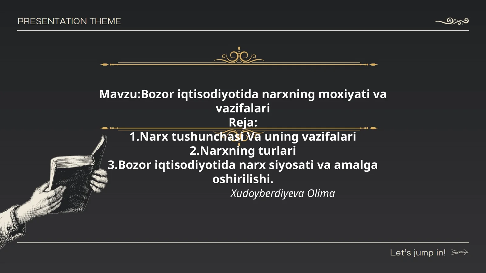 Bozor iqtisodiyotida narxning moxiyati va vazifalari