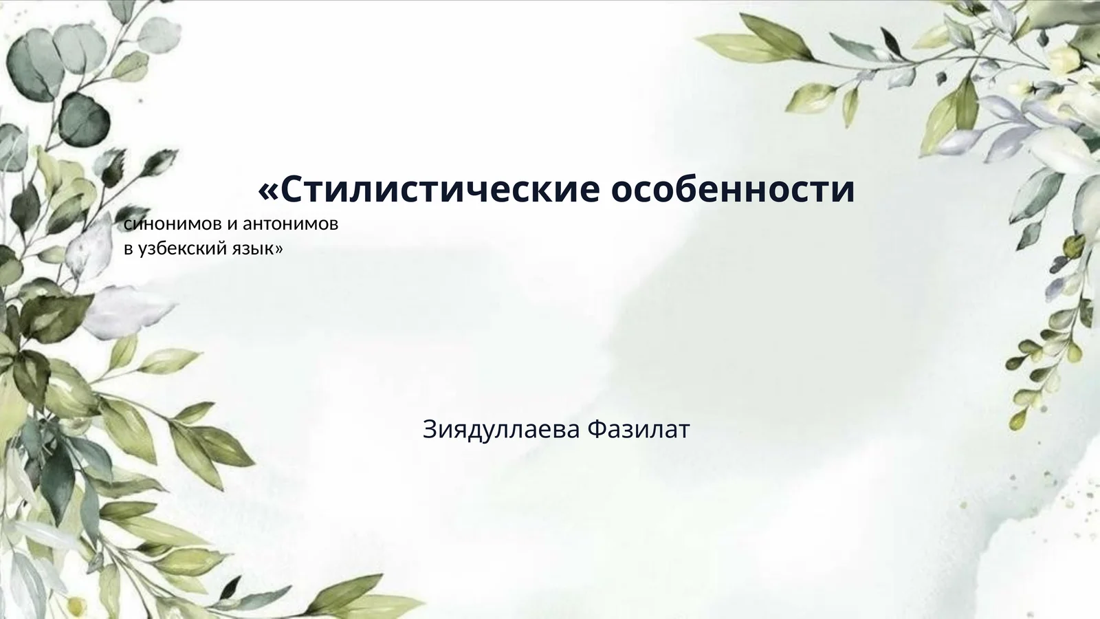 «Стилистические особенности