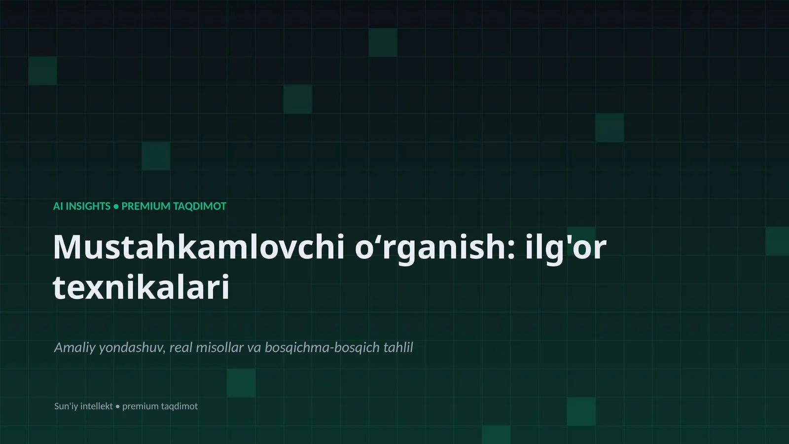 AI INSIGHTS • PREMIUM TAQDIMOT