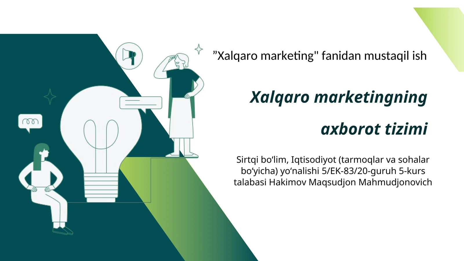 Xalqaro marketingning axborot tizimi
