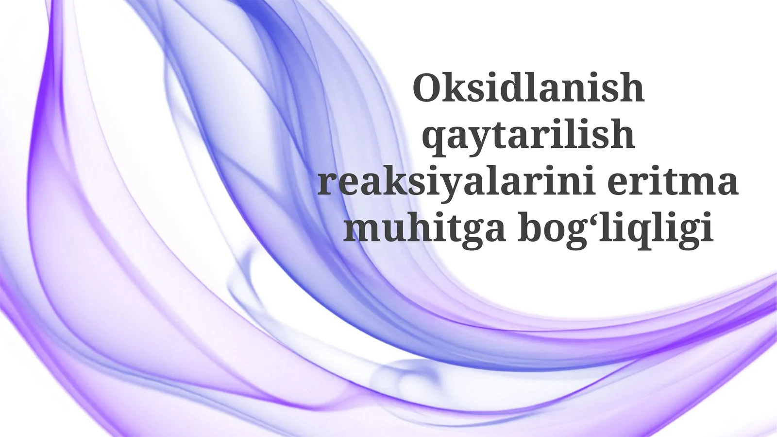 Oksidlanish qaytarilish reaksiyalari